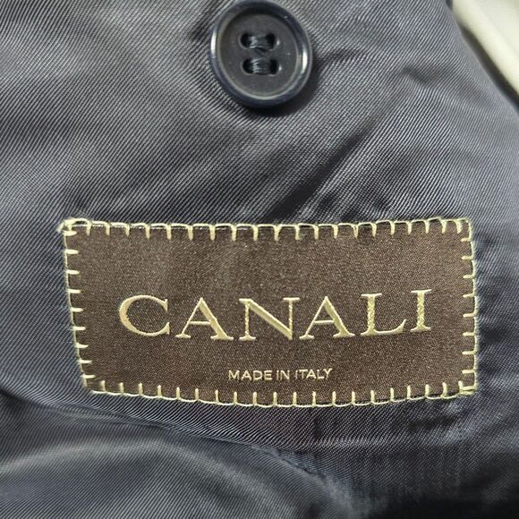 Canali Men's Virgin Wool Navy Blazer 42R - Picture 5 of 15